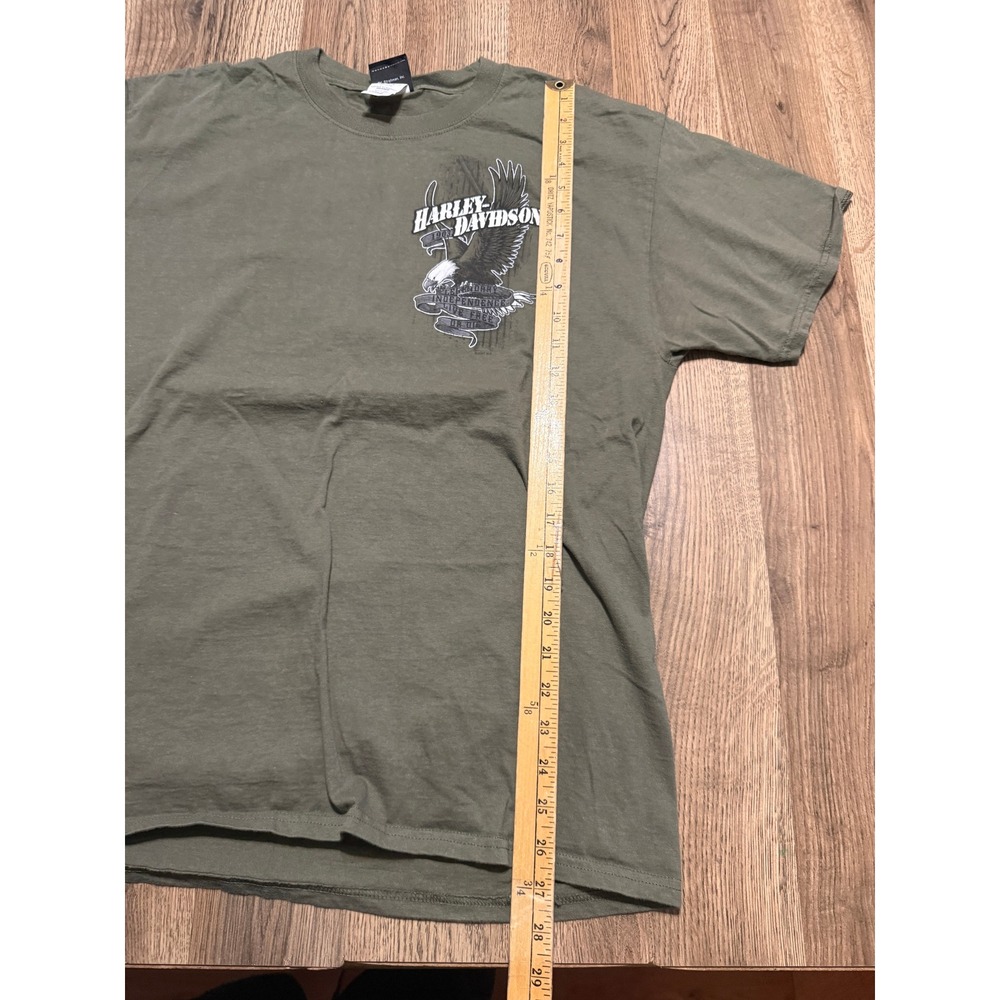 Harley Davidson T-Shirt Mens Size Large Green Short Sleeve Eagle Graphic Tee - Picture 11 of 12
